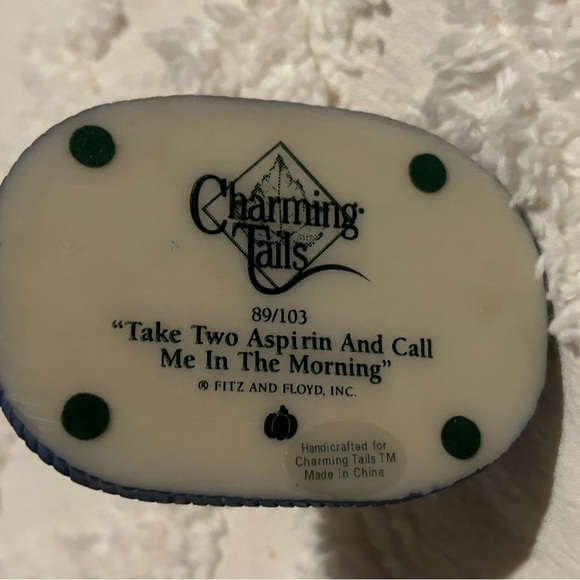 Fitz and Floyd Charming Tails Figurine Take 2 Asprin Collectible - Picture 5 of 5